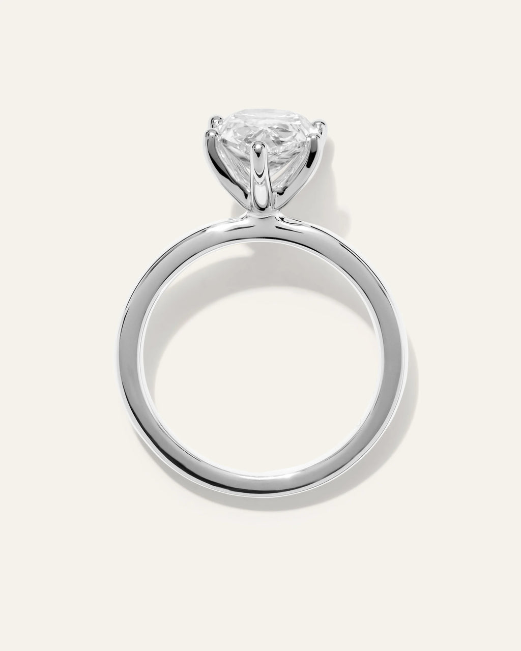 Lab Grown Diamond Pear Comfort Fit Engagement Ring - 3ct - 4 / Yellow Gold