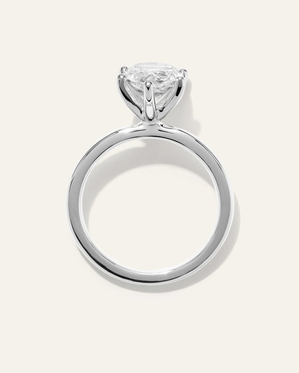 Lab Grown Diamond Pear Comfort Fit Engagement Ring - 3ct - 4 / Yellow Gold