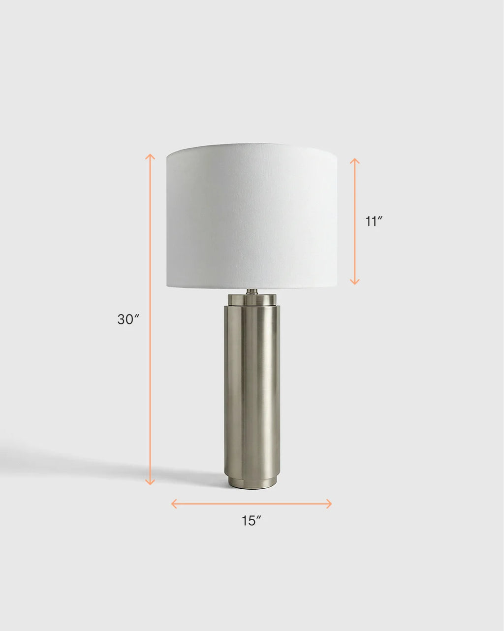 Cylindrical Iron Table Lamp - One Size / Brass