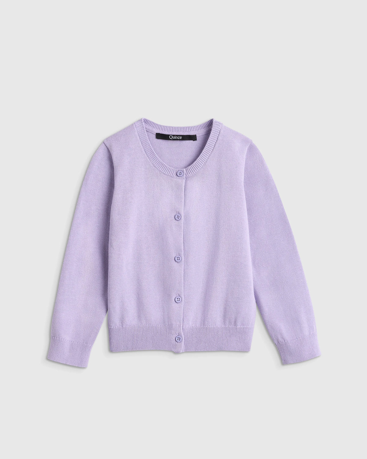 100% Organic Cotton Crewneck Cardigan - 2T / Ivory