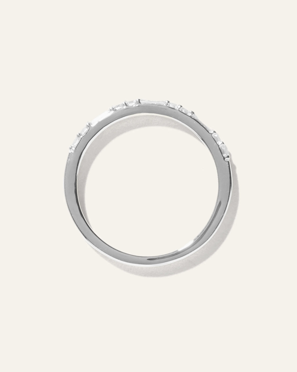 14K Gold Lab Grown Diamond Alternating Baguette & Round Band - 4 / Yellow Gold