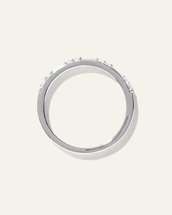 14K Gold Lab Grown Diamond Alternating Baguette & Round Band - 4 / Yellow Gold