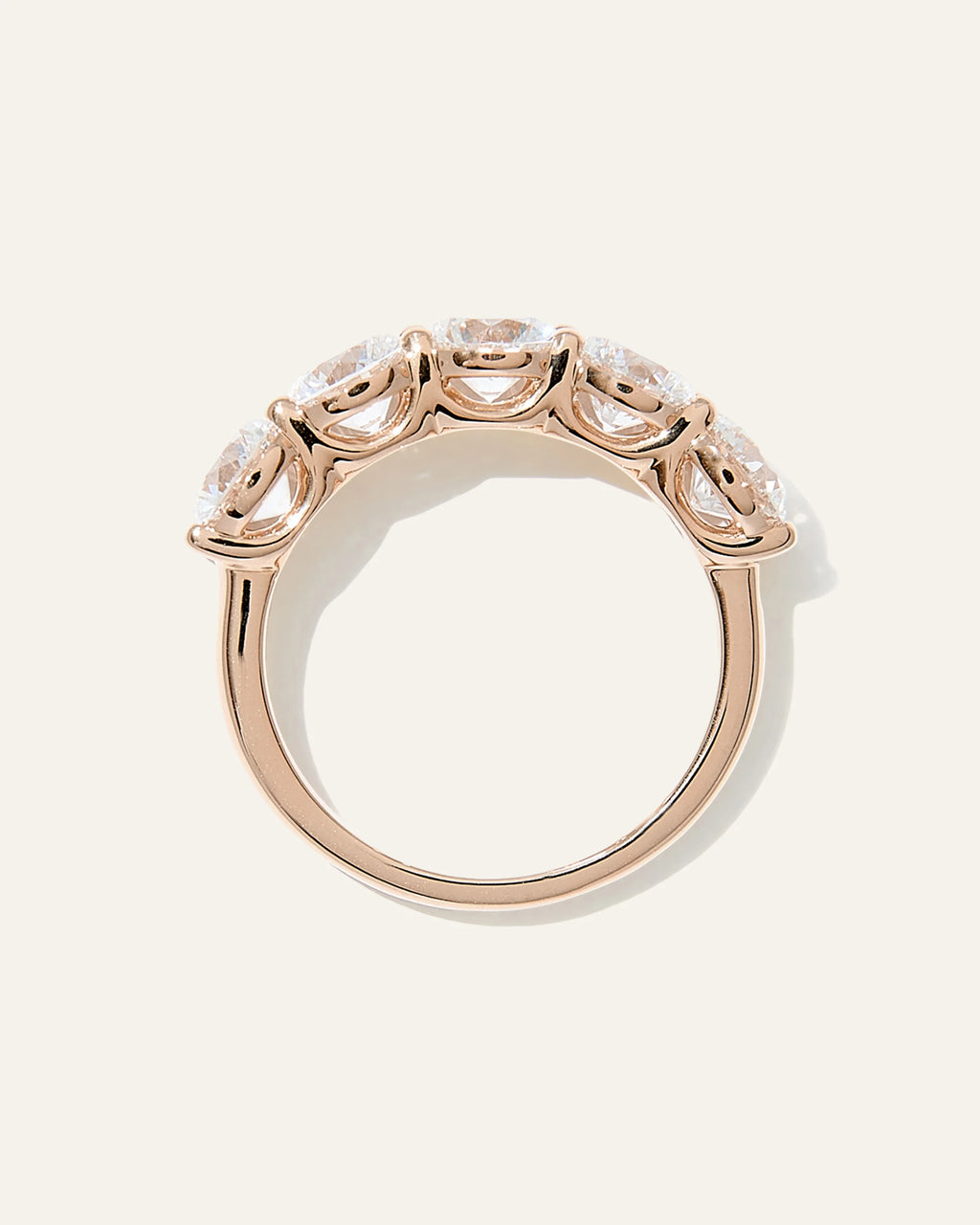 Lab Grown Diamond Five Stone Band - 4 / Yellow Gold