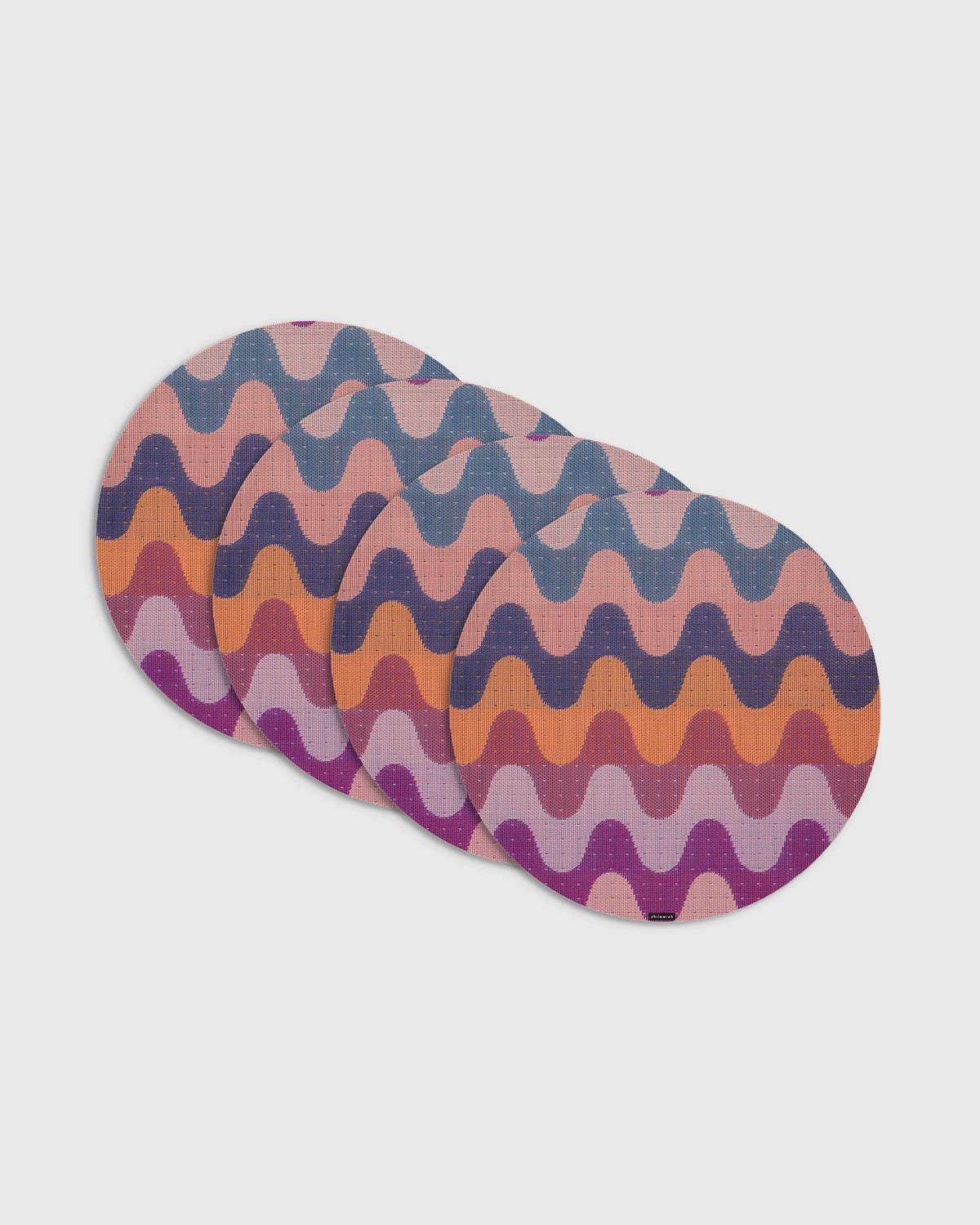 Wiggle Easy-Care Round Placemat, Set of 4 by Chilewich - One Size / Heatwave Main image