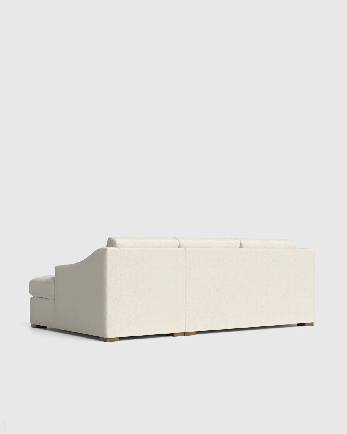 Hollis Slope Arm Chaise Sectional in Performance Chenille Linen Blend - 104" Right Arm / Snow