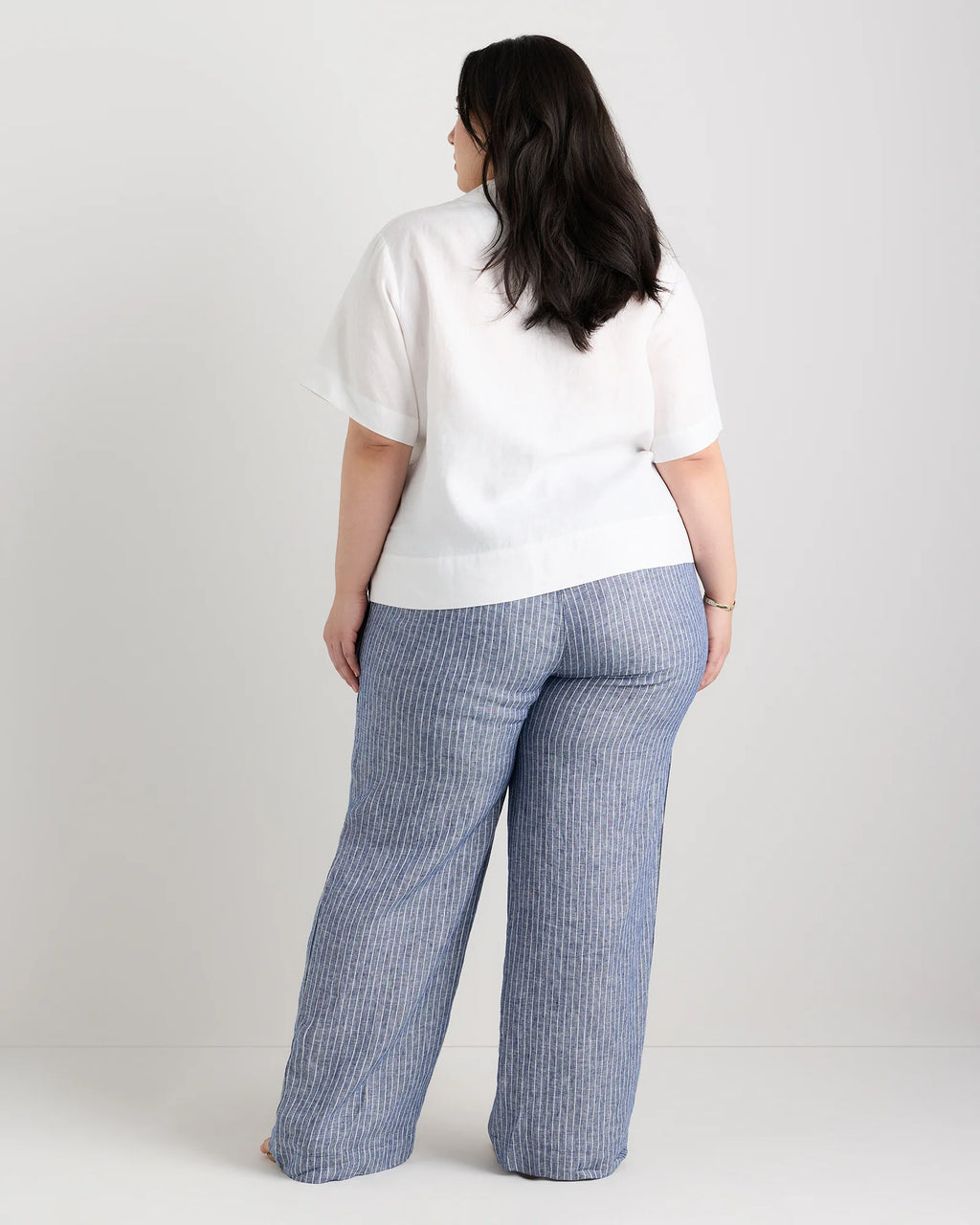100% European Linen Wide Leg Pants - 1X / Black