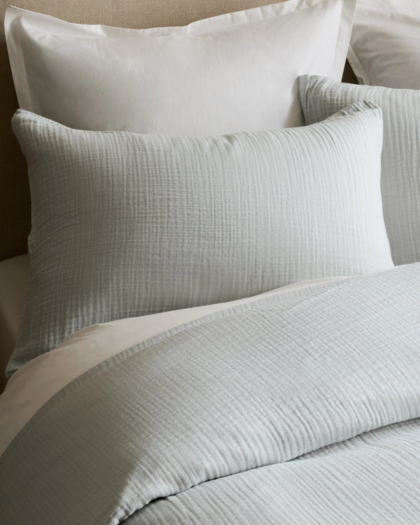 Organic Cotton Gauze Duvet Cover Set - Twin / Dried Sage
