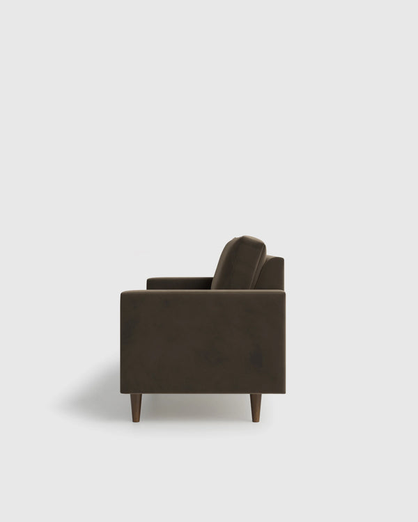 Atlas Midcentury Sofa in Performance Velvet - 6ft / Ivory