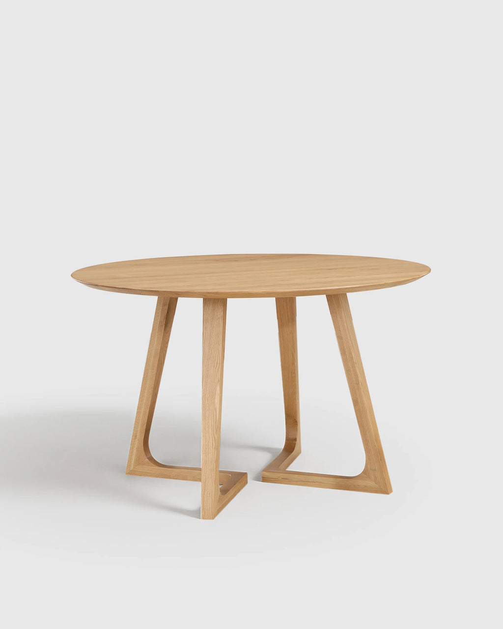 Solid Wood Midcentury Round Dining Table - One Size / Brown Walnut
