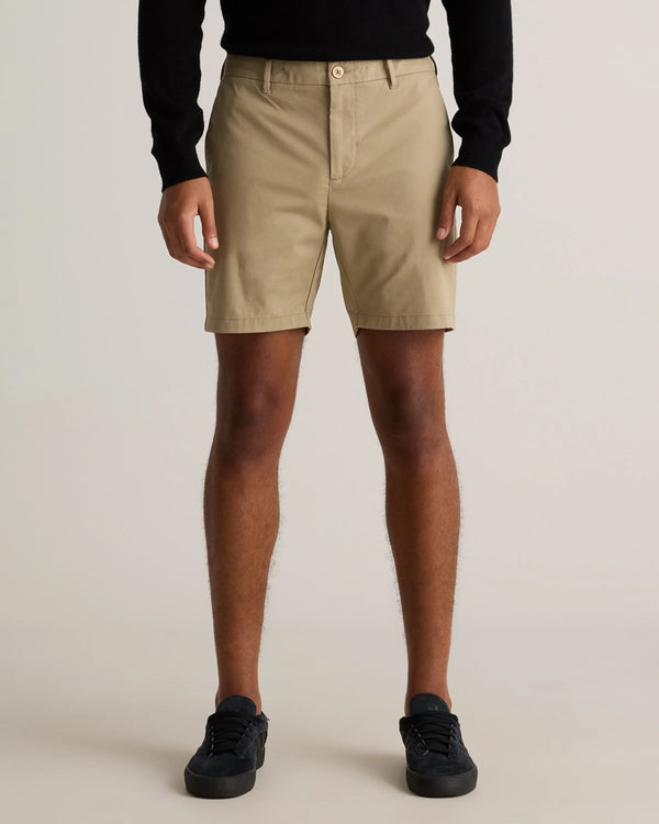 Organic Cotton Classic Stretch Chino Shorts - 7" - 30 / Stone