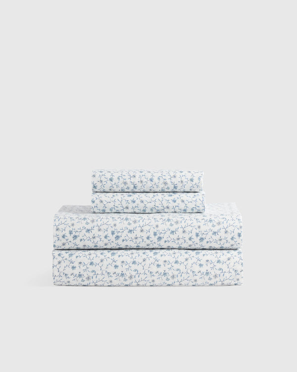 Organic Crisp Percale Sheet Set - Twin / White