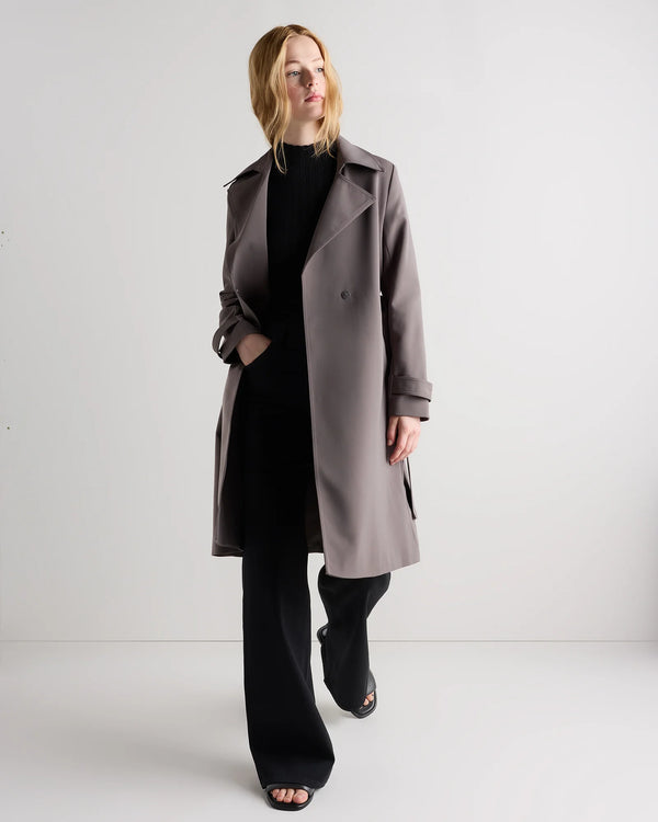 Stretch Crepe Trench Coat - XS / Olive