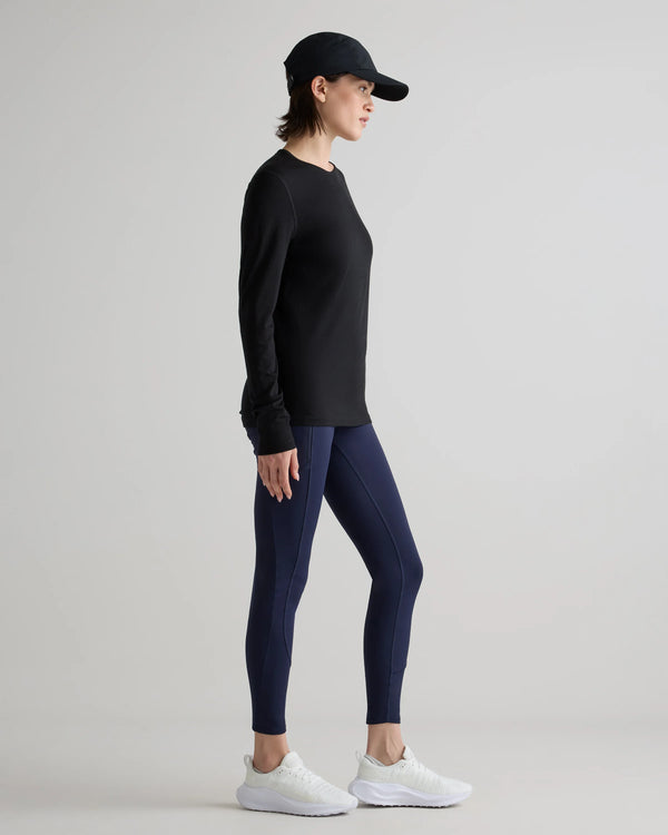 100% Merino Wool All-Season Long Sleeve Base Layer - XS / Black