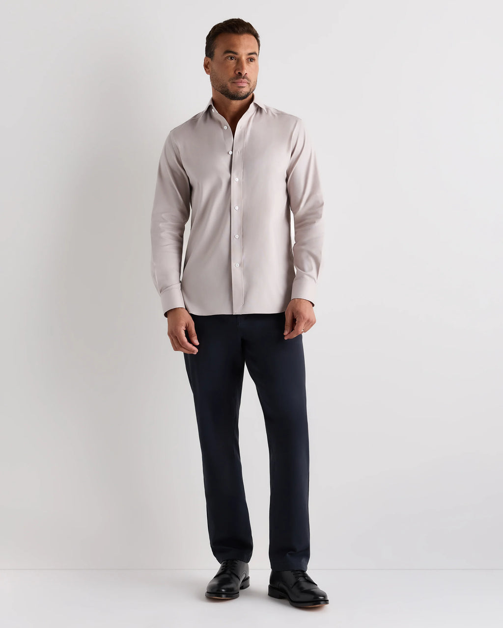 Organic Cotton Oxford Non-Iron Dress Shirt - S / Bold Black