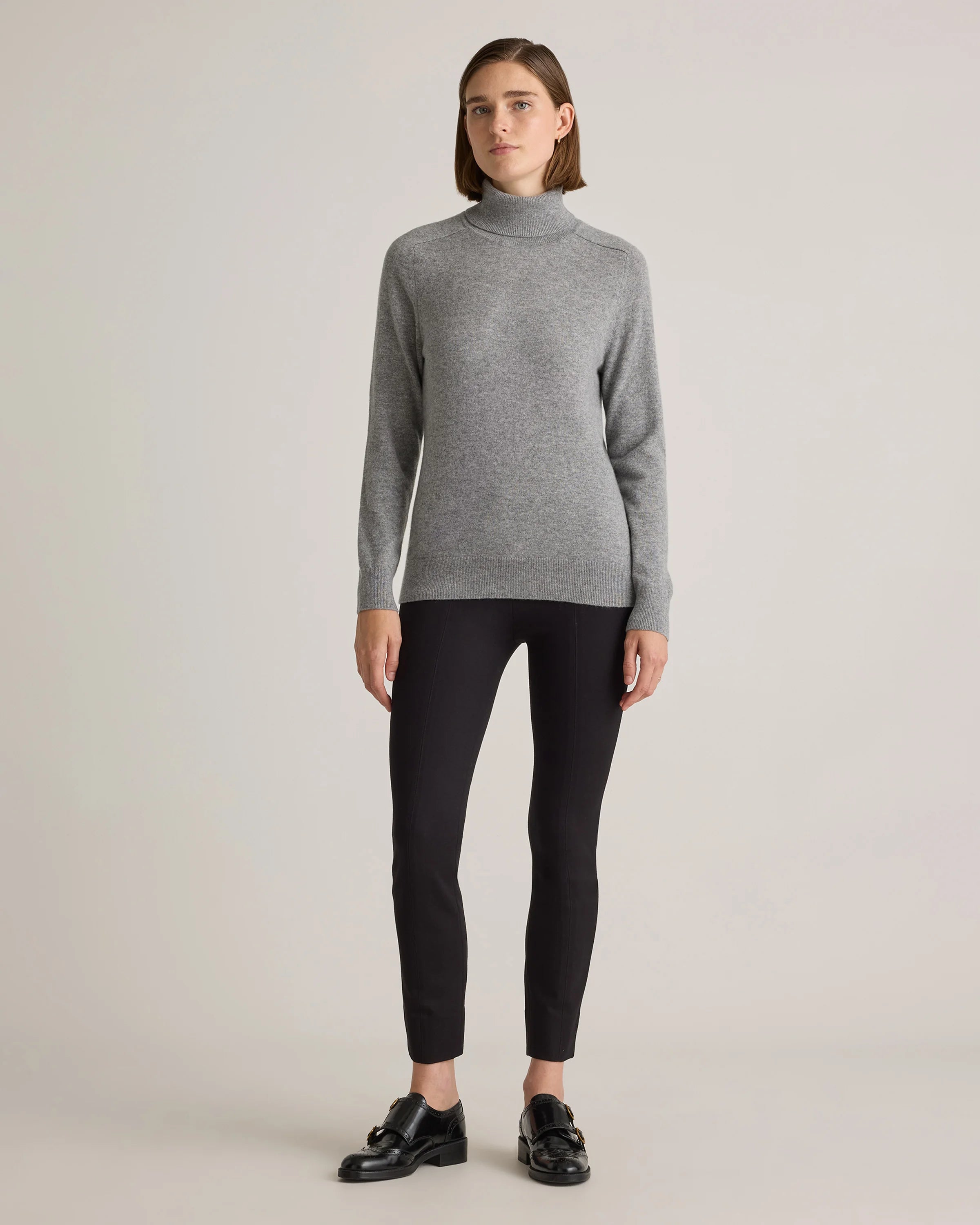 Mongolian Cashmere Turtleneck Sweater - XS / Heather Grey Secondary image