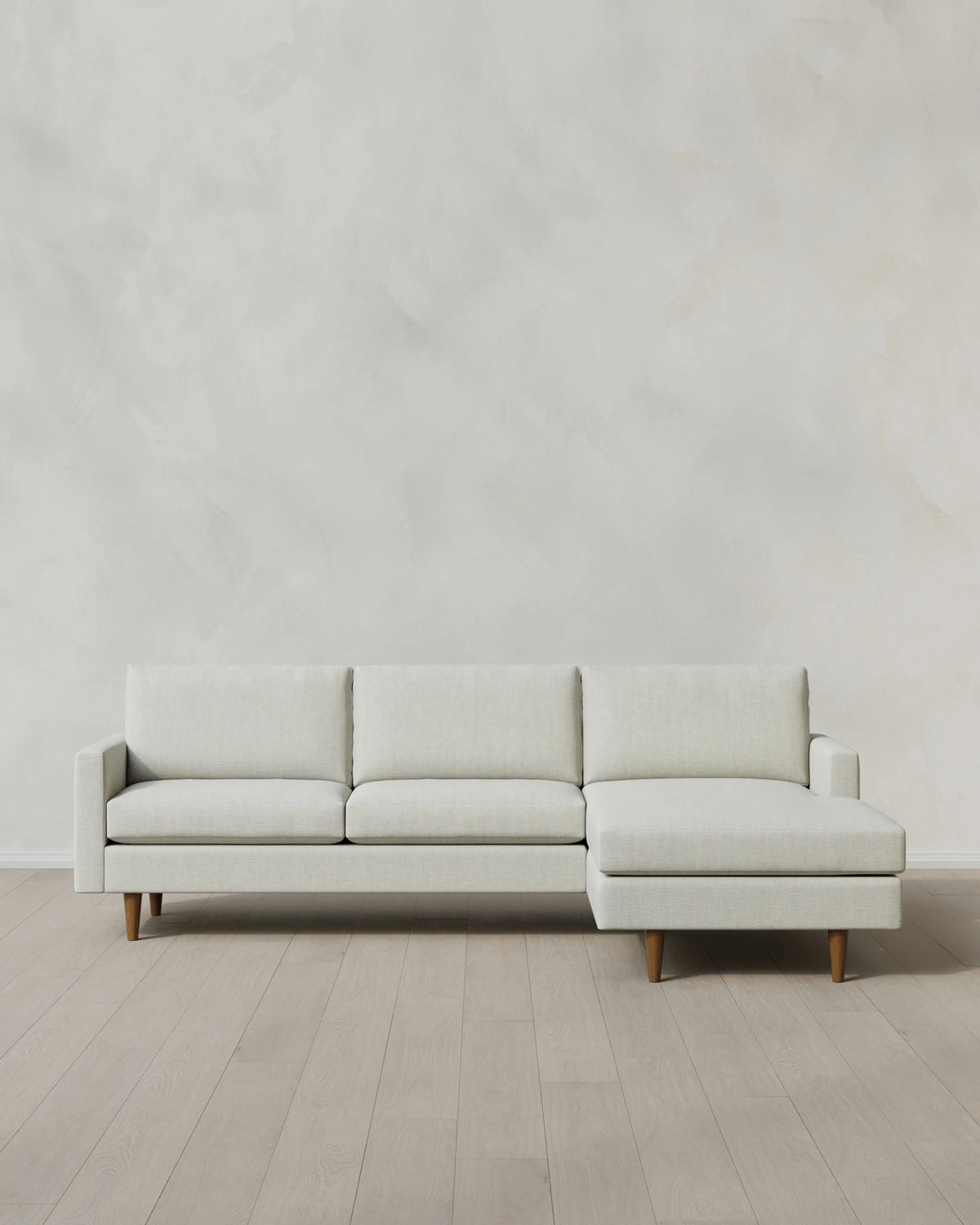 Atlas Midcentury Chaise Sectional in Performance Chenille Linen Blend - 106" Right Arm / Sorrell Main image