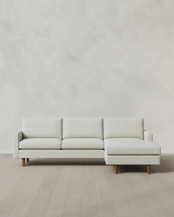 Atlas Midcentury Chaise Sectional in Performance Chenille Linen Blend - 106" Right Arm / Sorrell