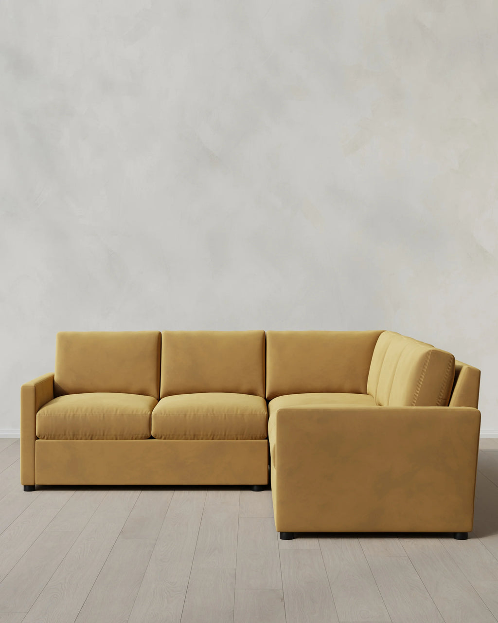 Brennan L Sectional in Performance Velvet - 99x99 / Taupe