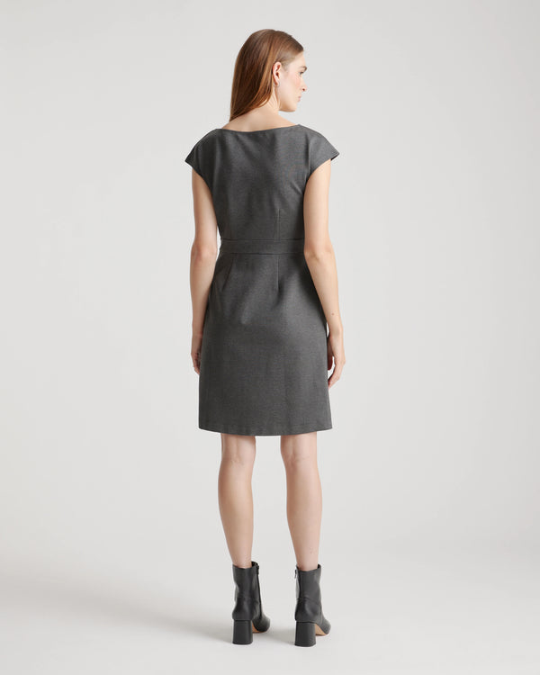 Ultra-Stretch Ponte Cap Sleeve Dress - XS / Ruby Red