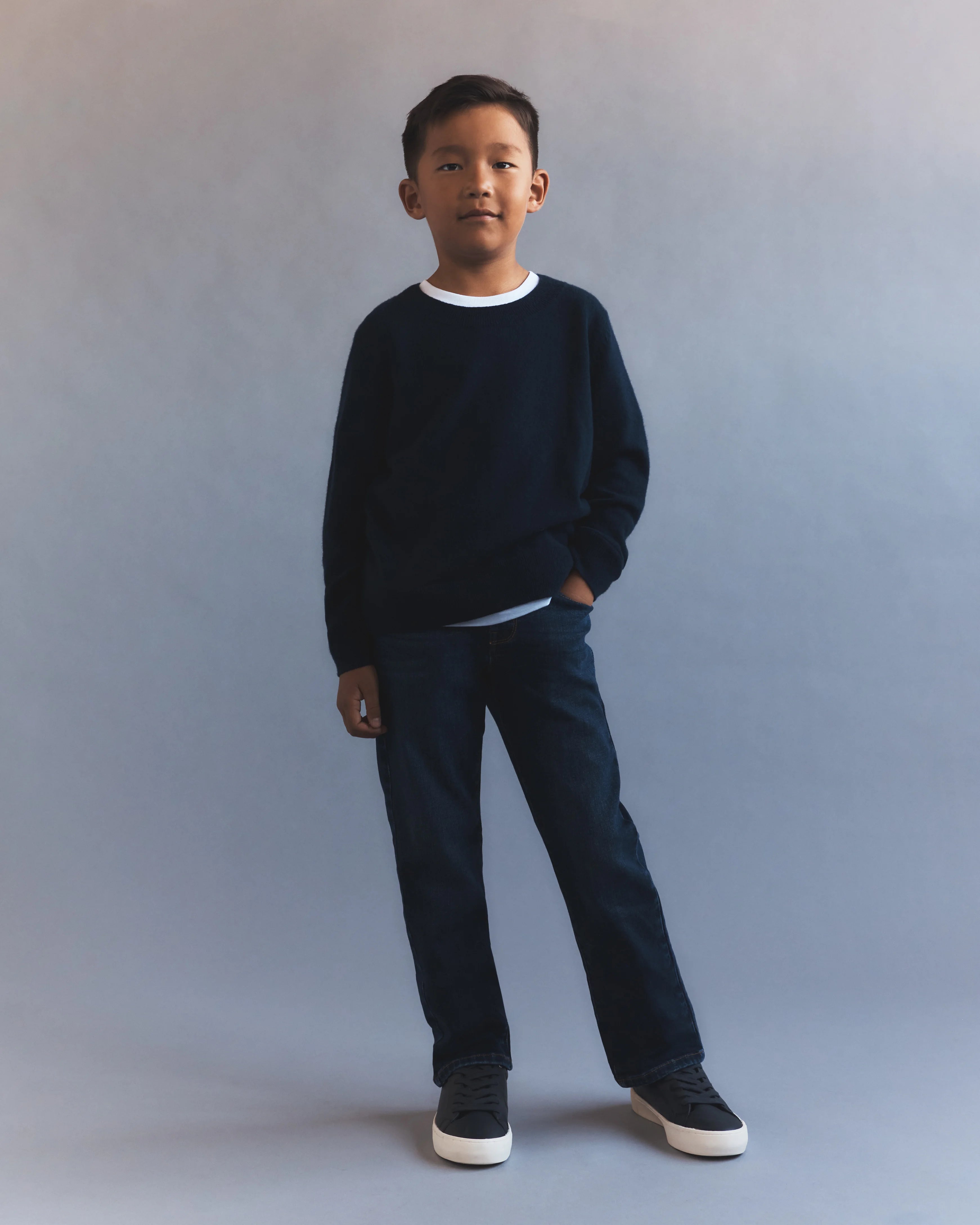 Boys Stretch Straight Jeans - 6 / Dark Wash Secondary image