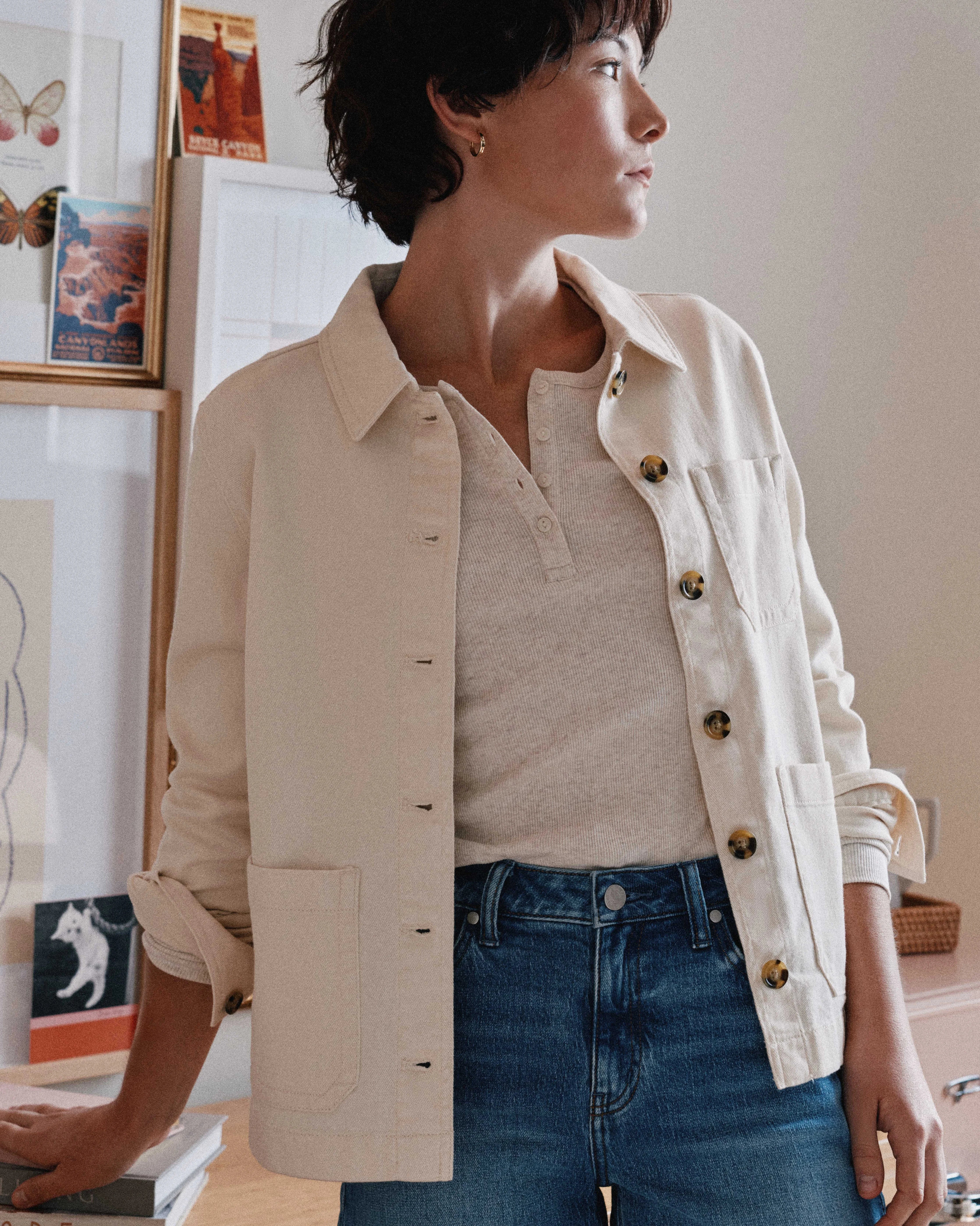 Organic Comfort Stretch Chore Jacket - XS / Vanilla Secondary image
