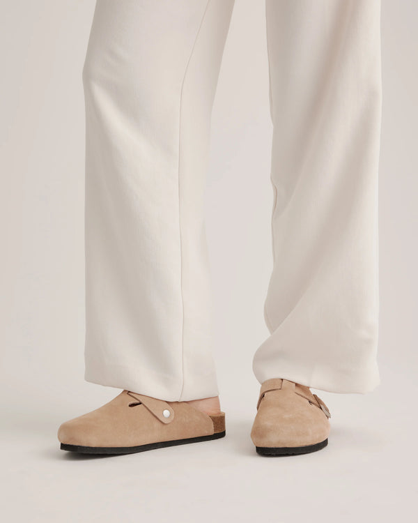 Water Repellent Suede Clog Mule - 5 / Dune