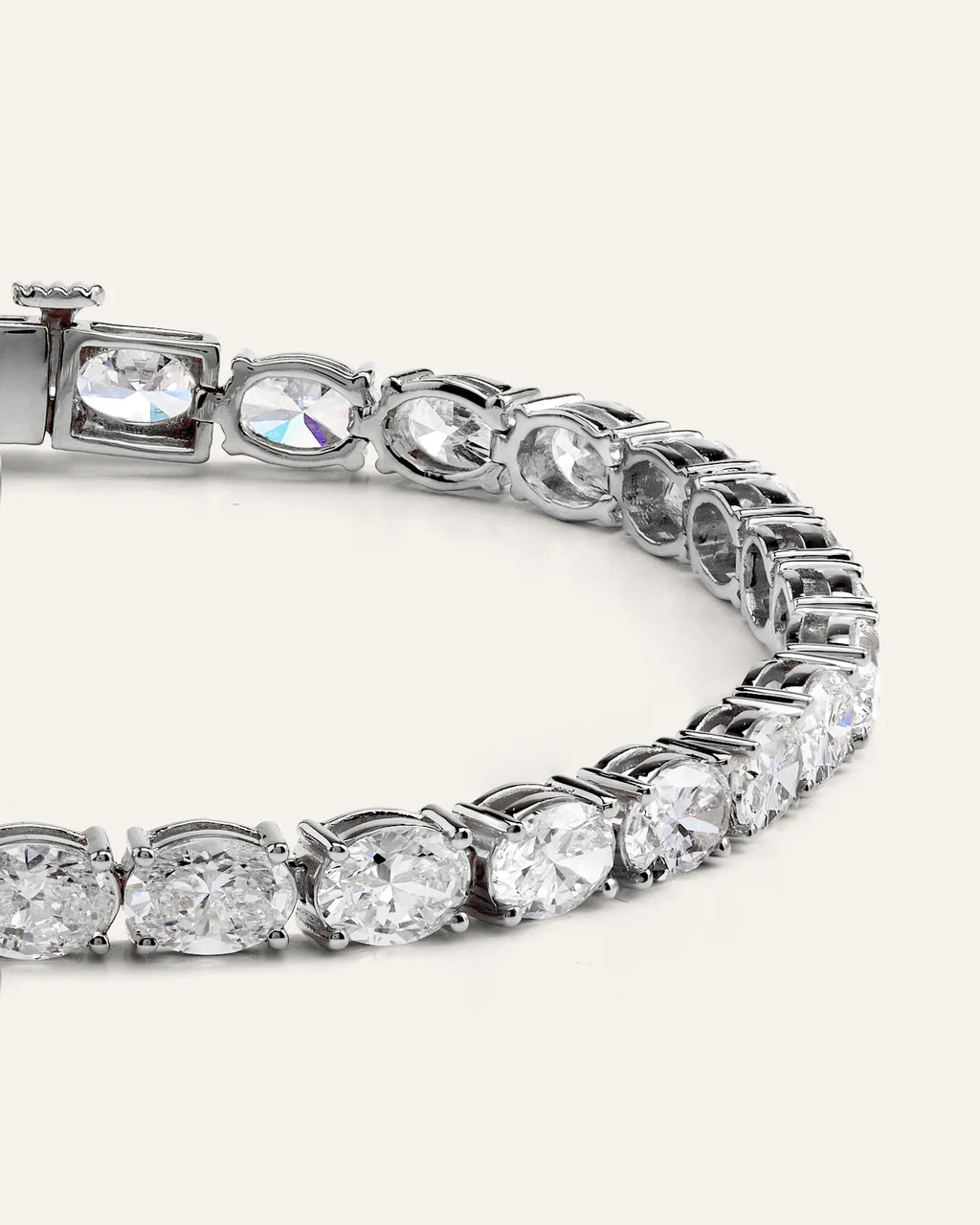 14K Gold Lab Grown Diamond East-West Oval Tennis Bracelet - 10ctw - 6.5" / Yellow Gold