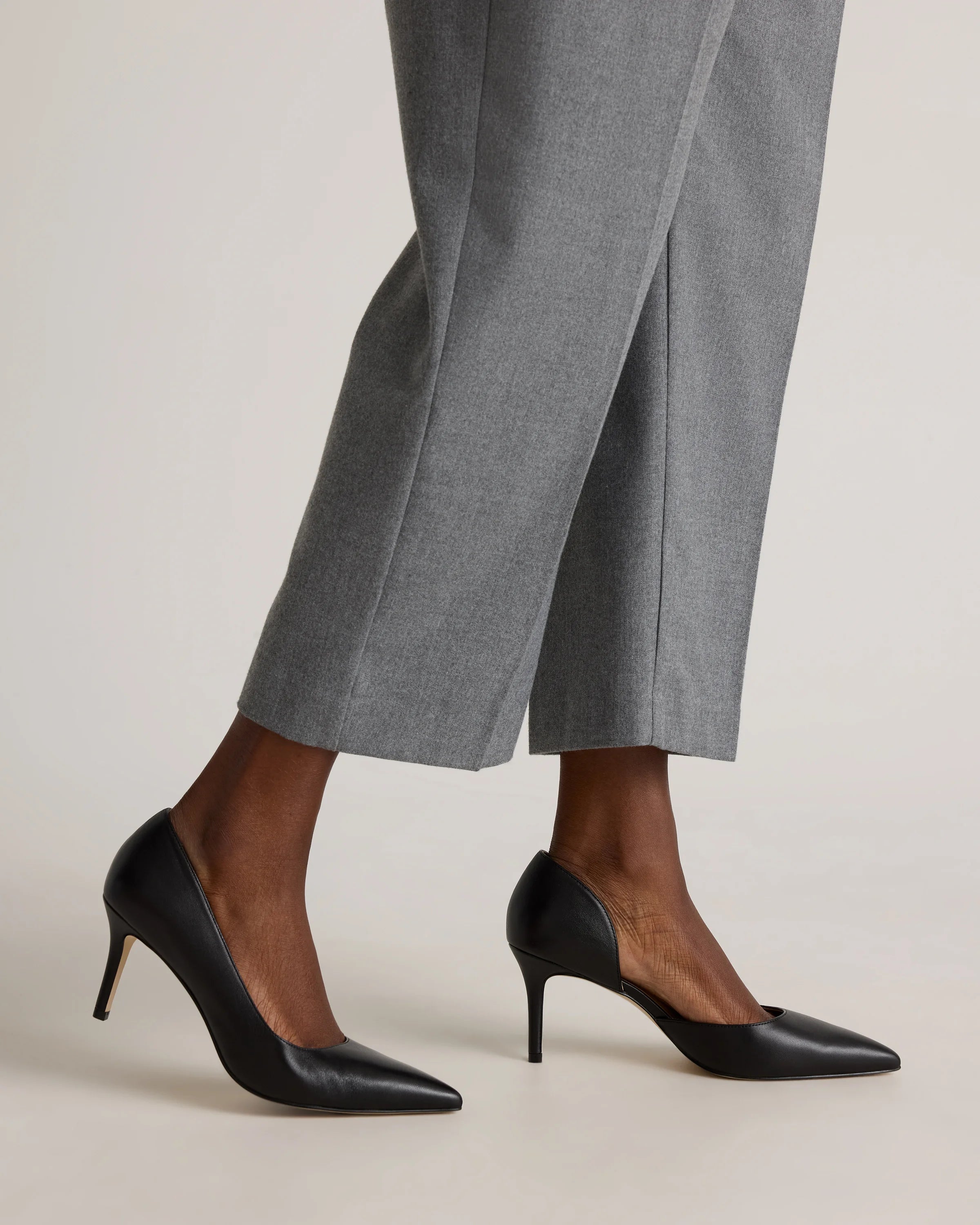 Italian Leather 75mm d'Orsay Pump - 5 / Black Secondary image