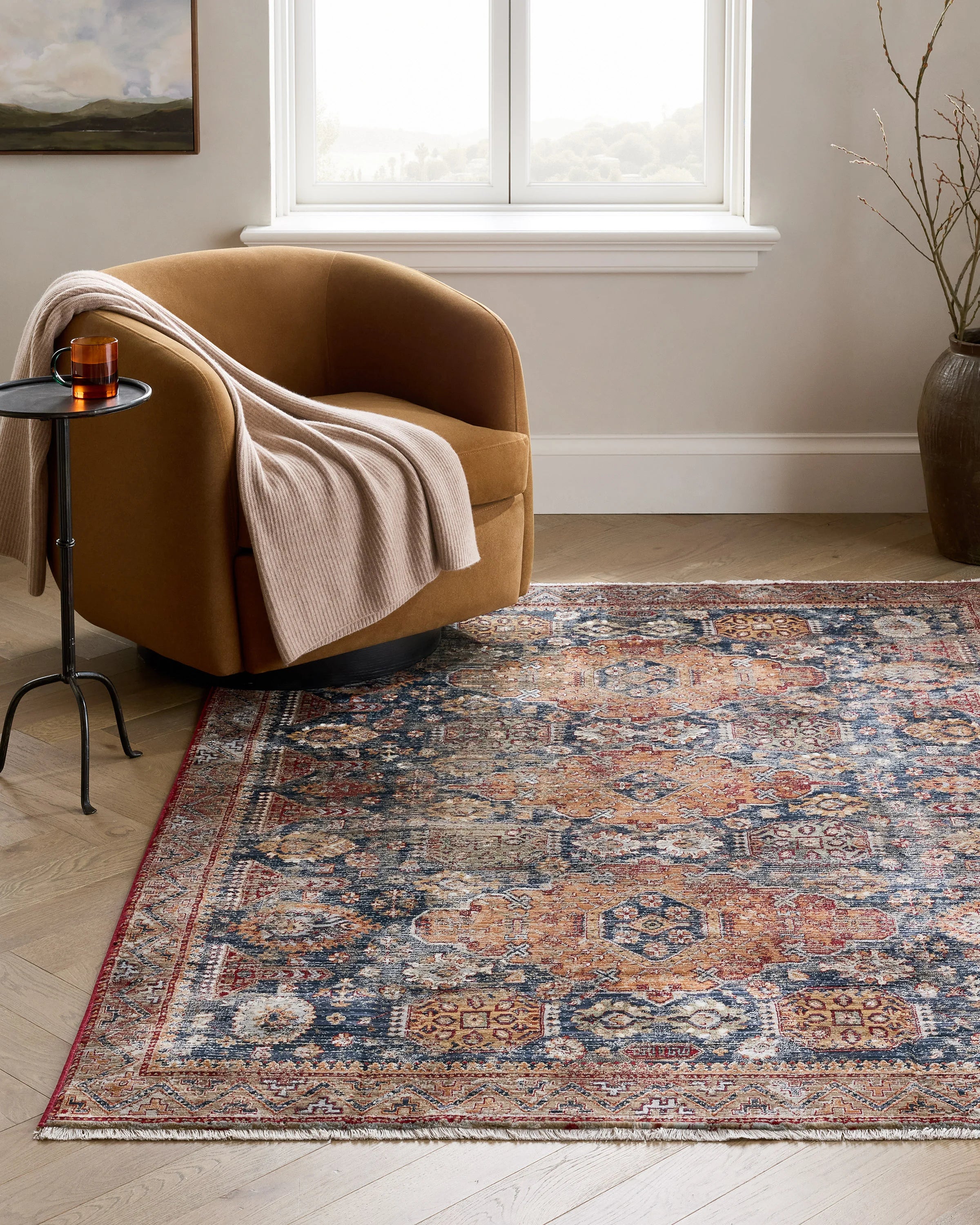 Thea Performance Rug - 5'3" x 7'10" / Rust/Navy Secondary image