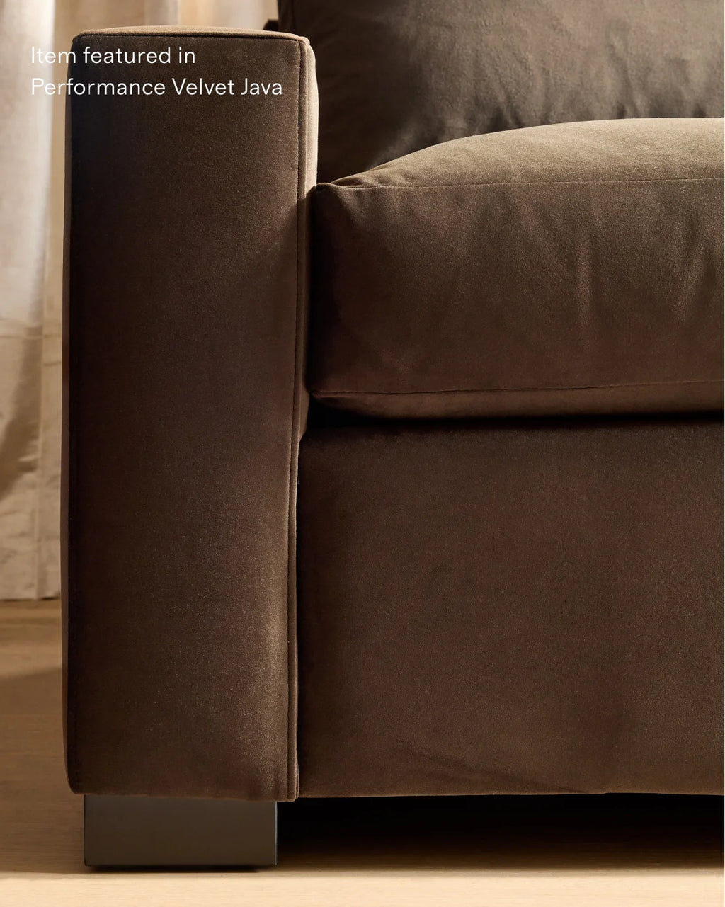 Stillman U Sectional in Performance Velvet - One Size / Java