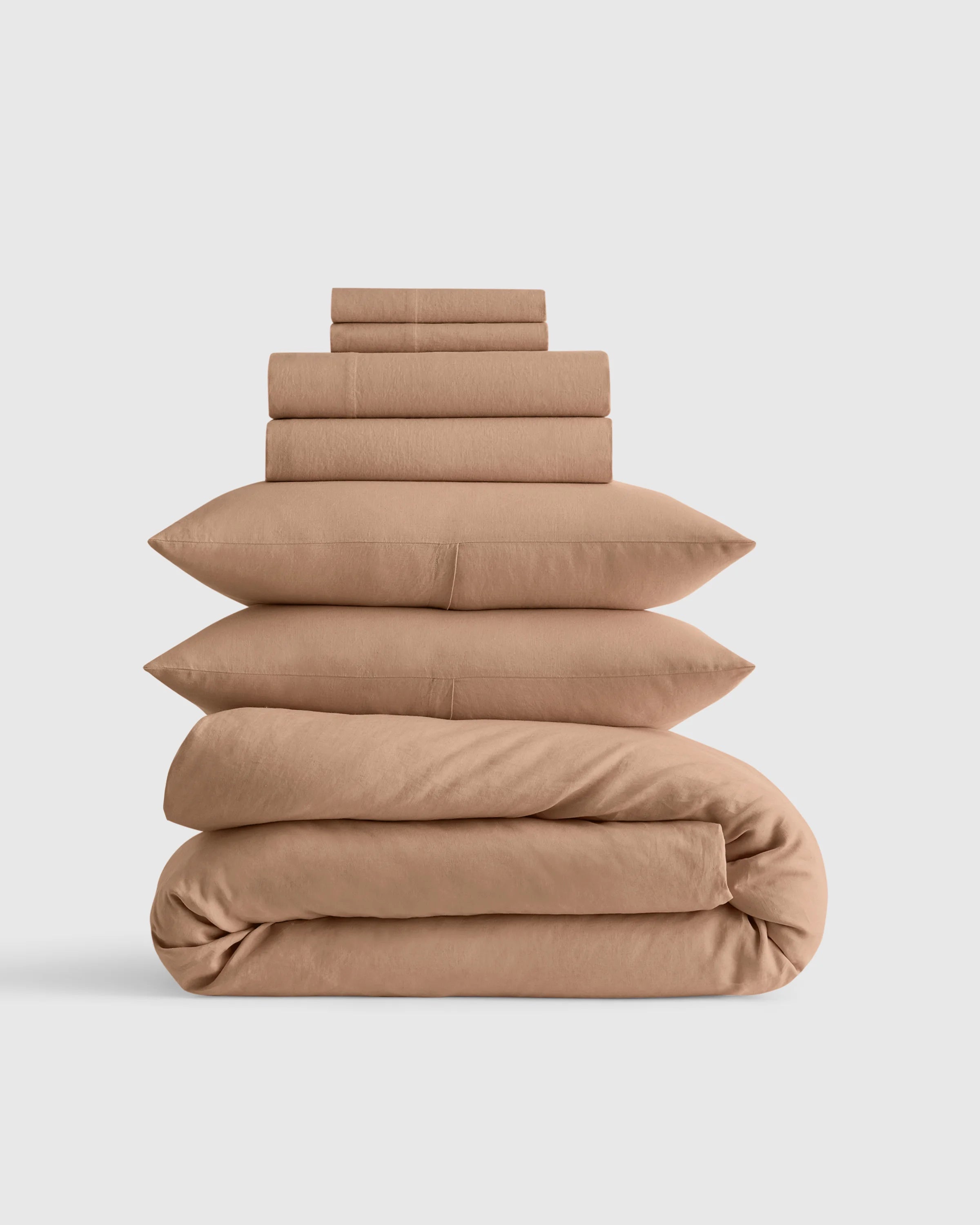 European Linen Deluxe Bedding Bundle - Twin / Willowleaf/White Stripe Secondary image