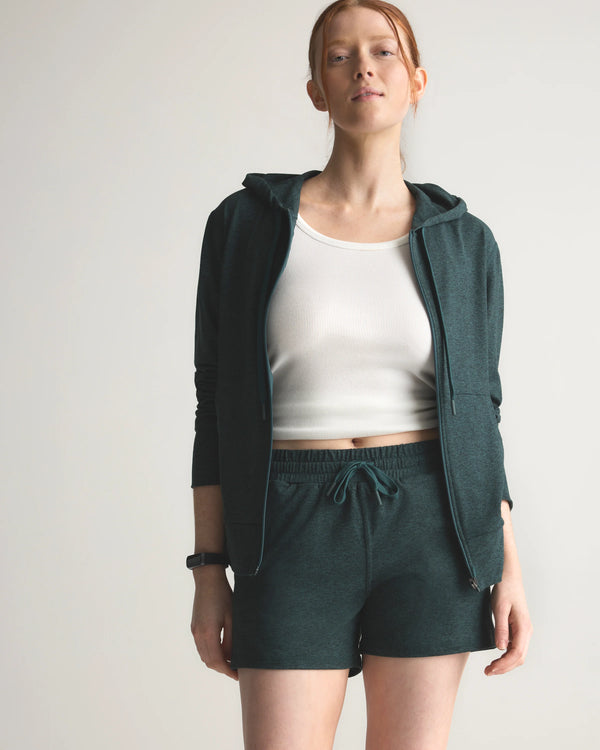 Flowknit Mid-Rise Shorts - XS / Heather Deep Navy
