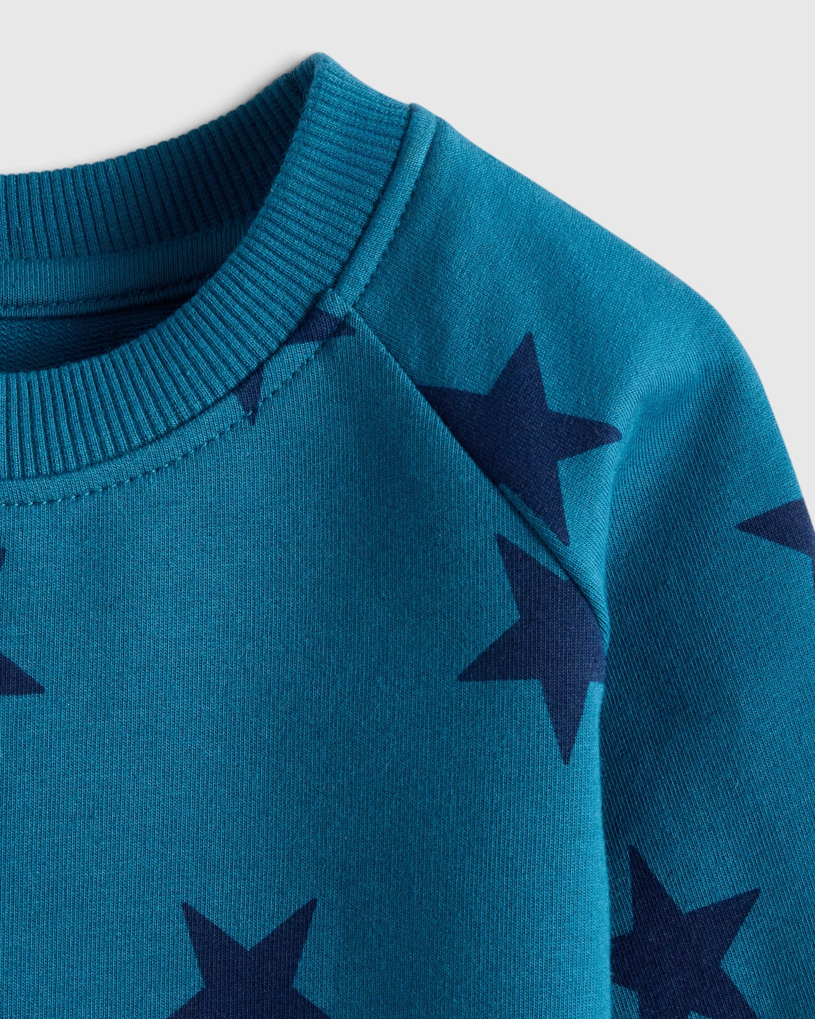 Organic Cotton French Terry Crew Neck Sweatshirt - 3-6M / Blue Stars Secondary image