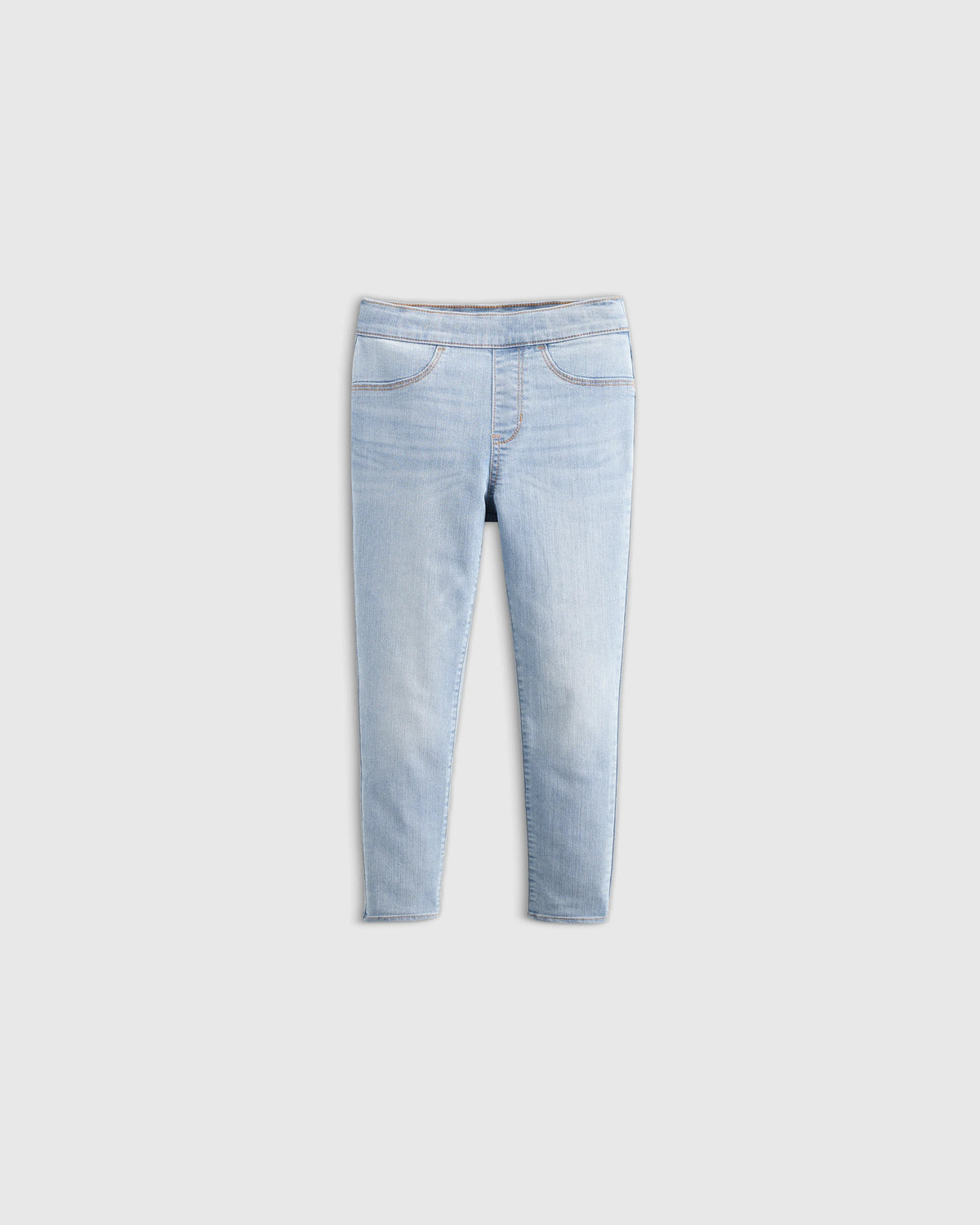 Girls EcoStretch Pull On Jeggings - 9-12M / Light Wash Main image
