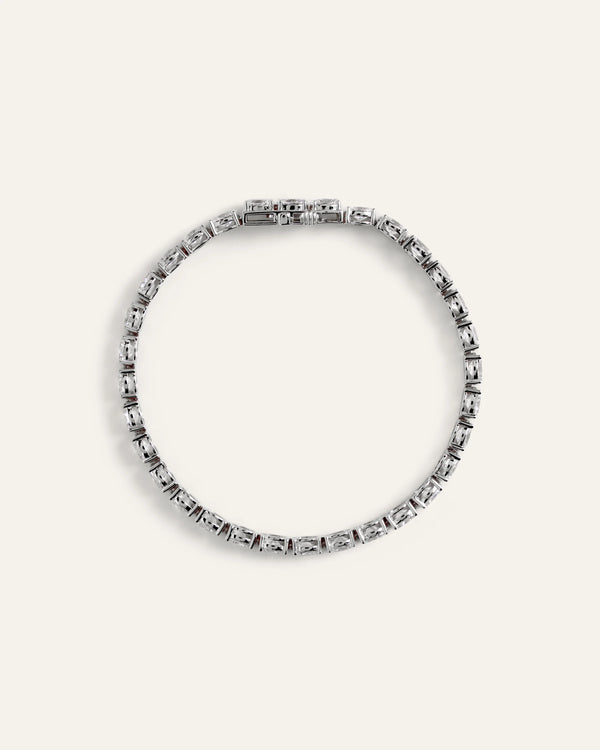 14K Gold Lab Grown Diamond East-West Oval Tennis Bracelet - 10ctw - 6.5" / Yellow Gold