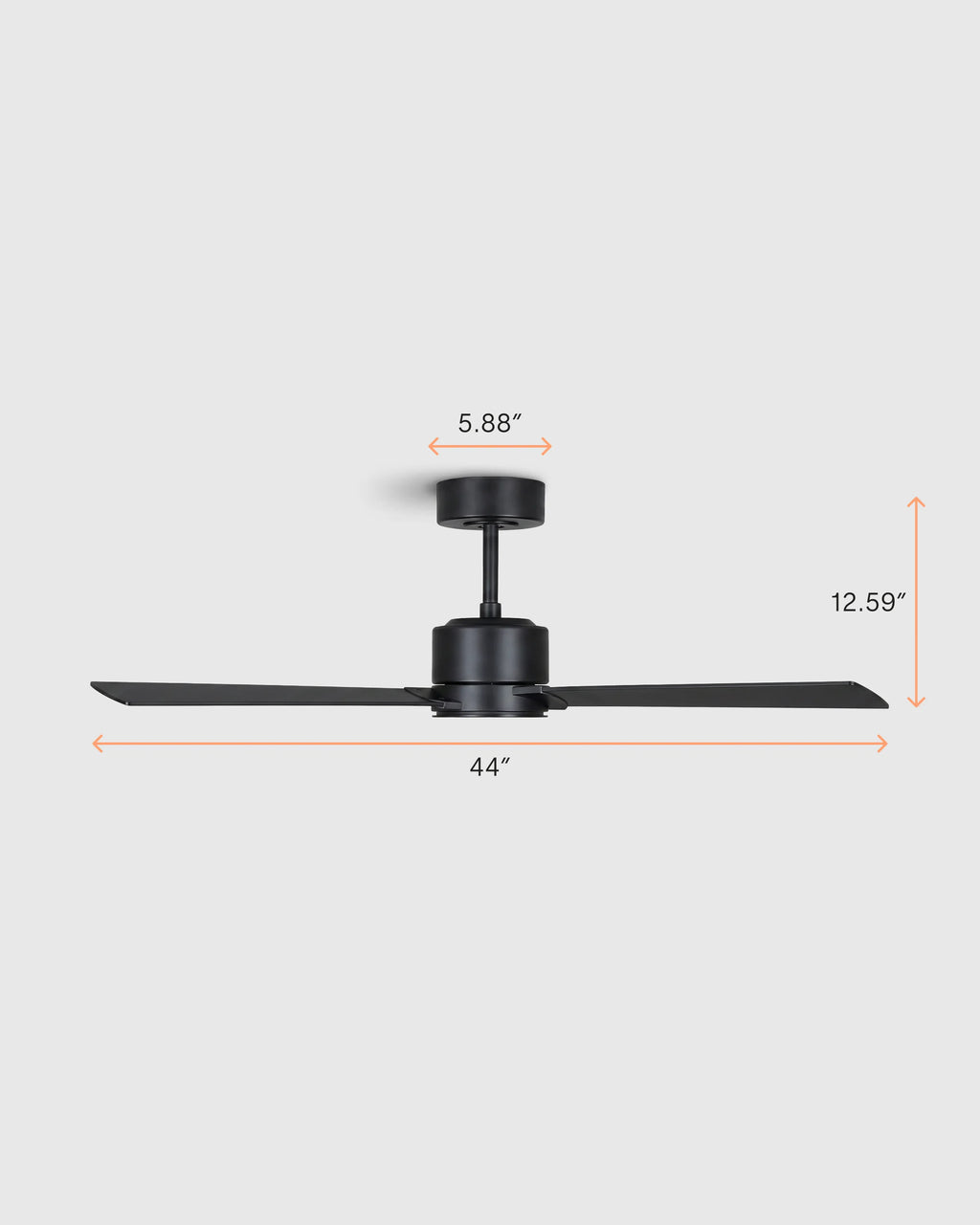 Minimalist Wood Blade Ceiling Fan - 44" / White