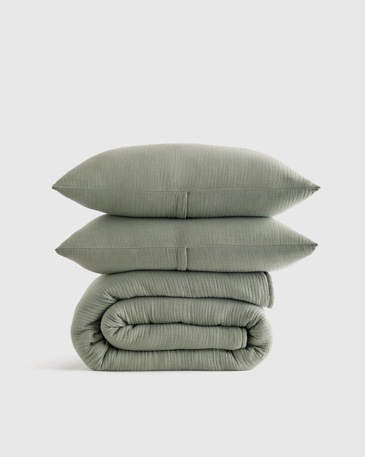 Organic Cotton Gauze Dream Quilt Set - Twin / Dried Sage Main image