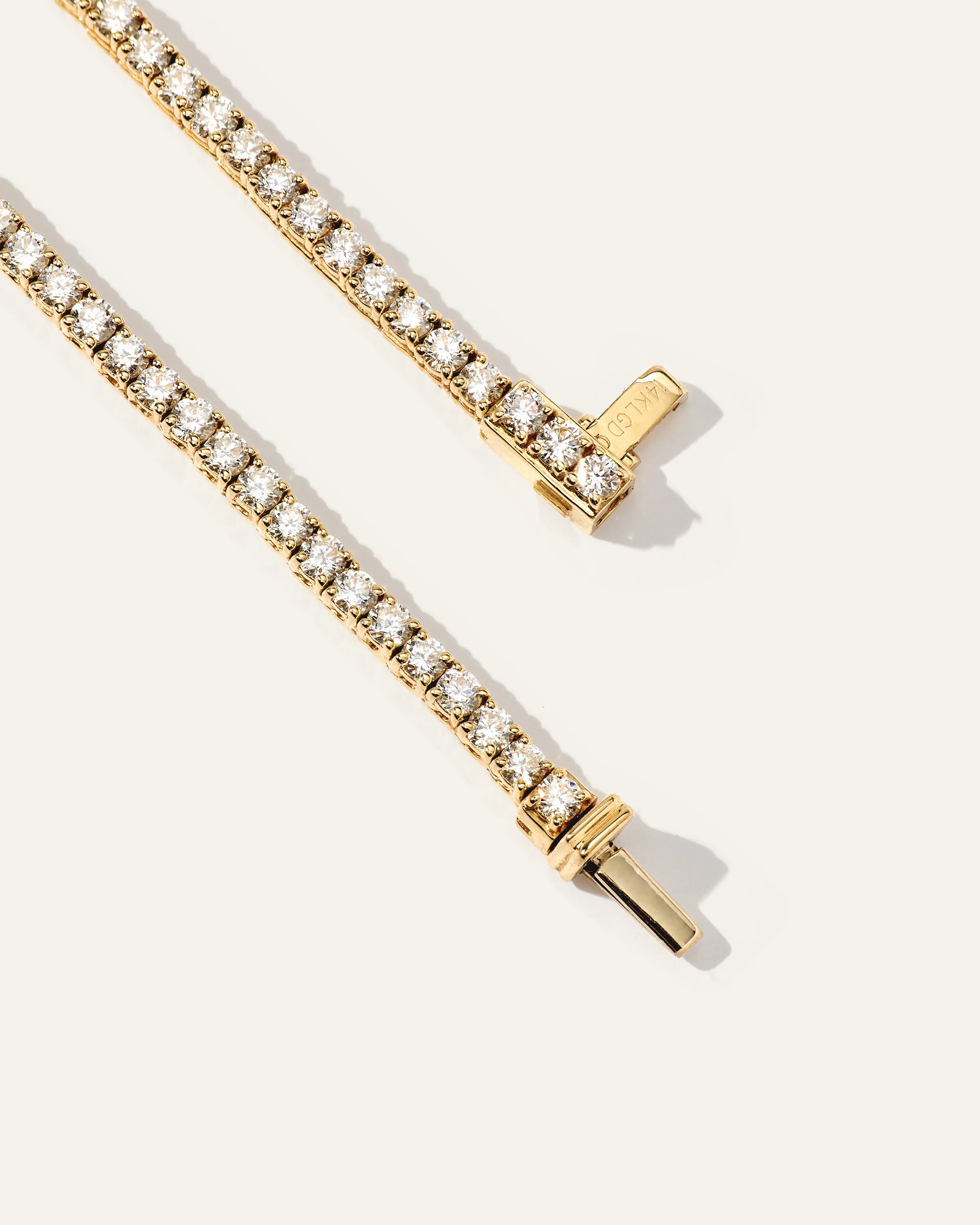 14K Gold Lab Grown Diamond Tennis Necklace - 5ctw - 16" / Yellow Gold Secondary image