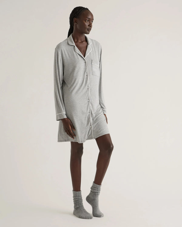 Bamboo Jersey Sleep Shirt - XS / Rhubarb