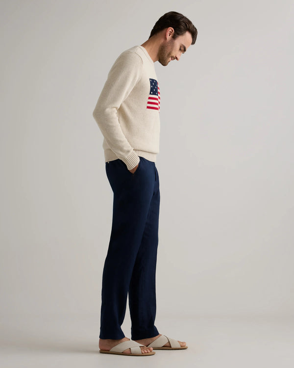 100% Organic Cotton Flag Sweater - S / Speckled Beige Flag