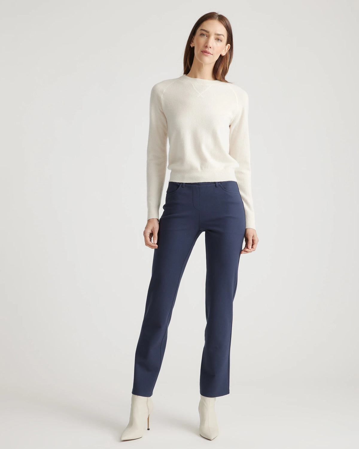 Ultra-Stretch Ponte Straight Leg 4-Pocket Pants - XS / Olive