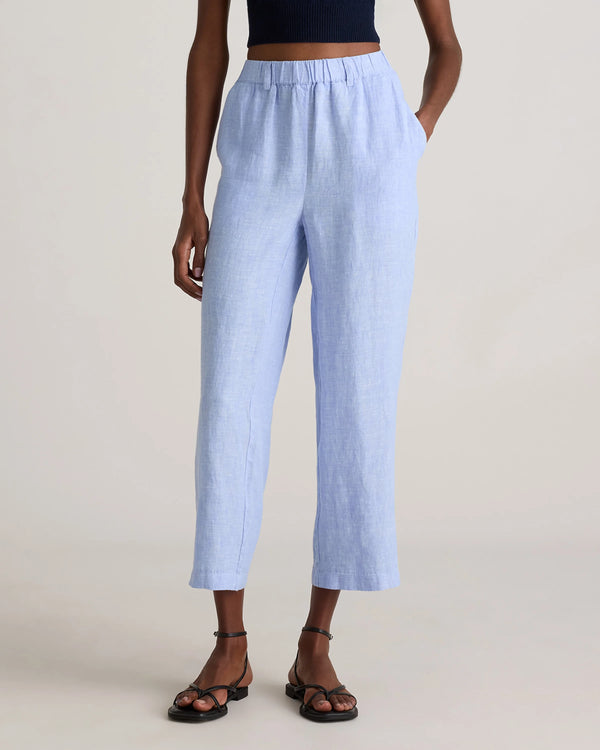 100% European Linen Pants - XS / White