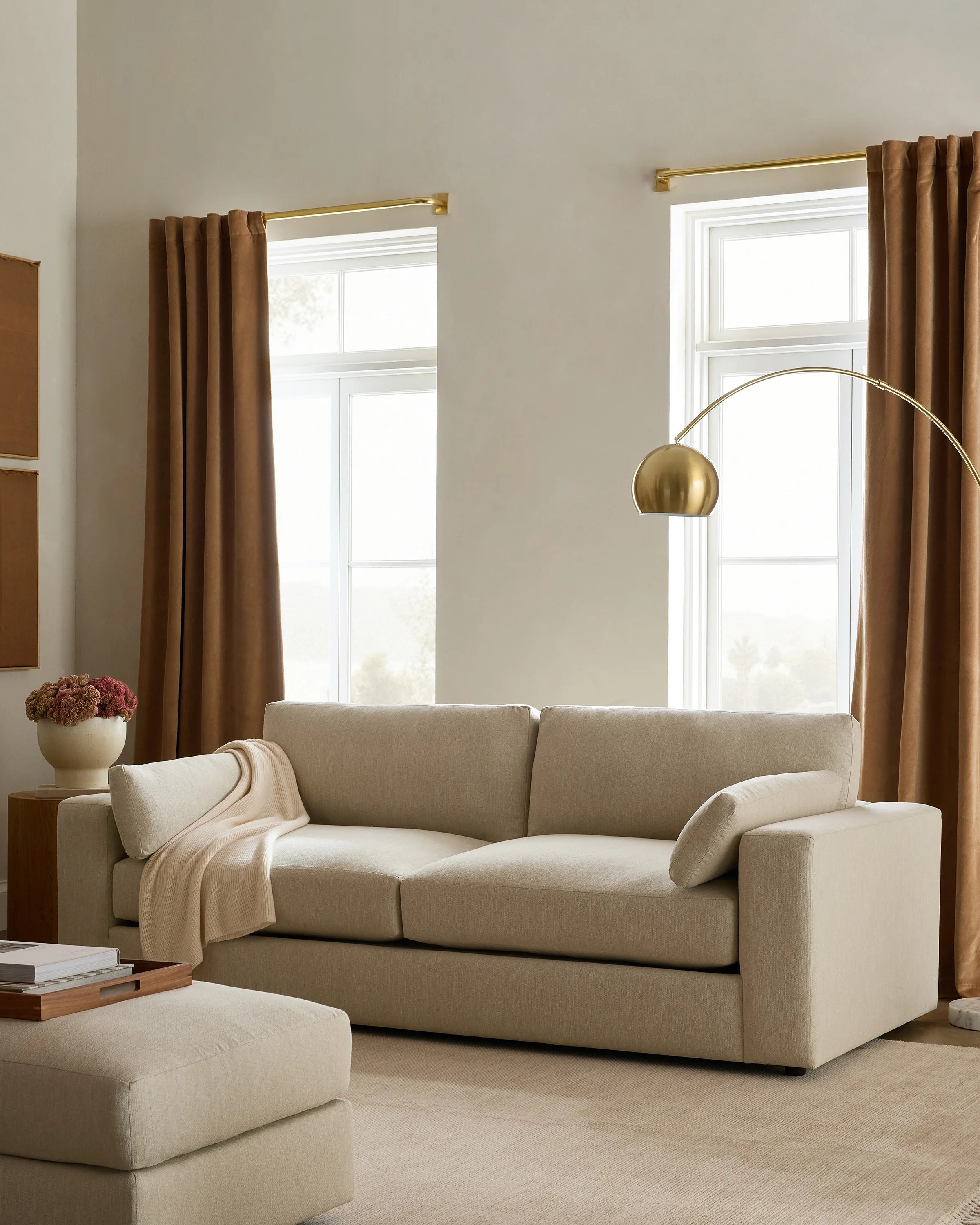 Ashford Deep Seat Sofa in Performance Chenille Linen Blend - 7ft / Snow Secondary image