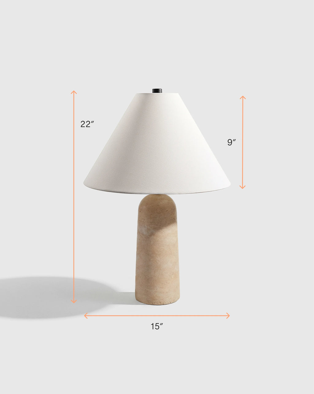Travertine Table Lamp - Dome / Beige