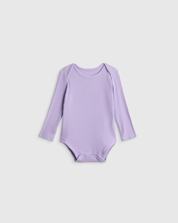 Softest Rib Long Sleeve Bodysuit - 0-3M / Violet Mist