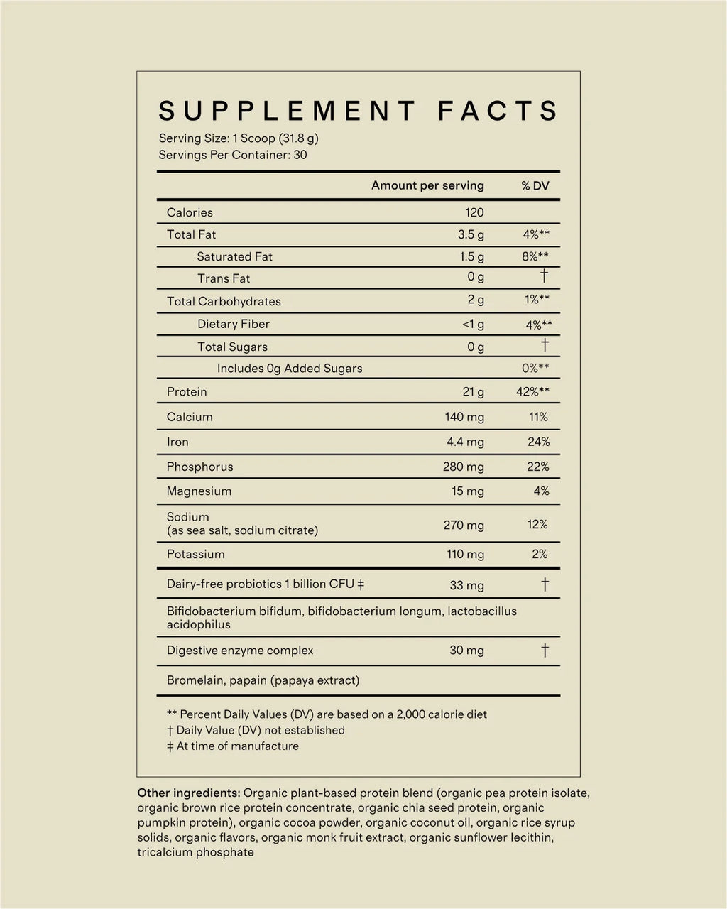 Certified Organic Plant Protein - One Size / Vanilla Bean