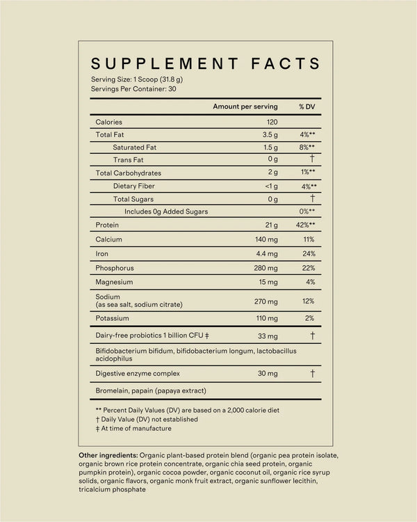 Certified Organic Plant Protein - One Size / Vanilla Bean