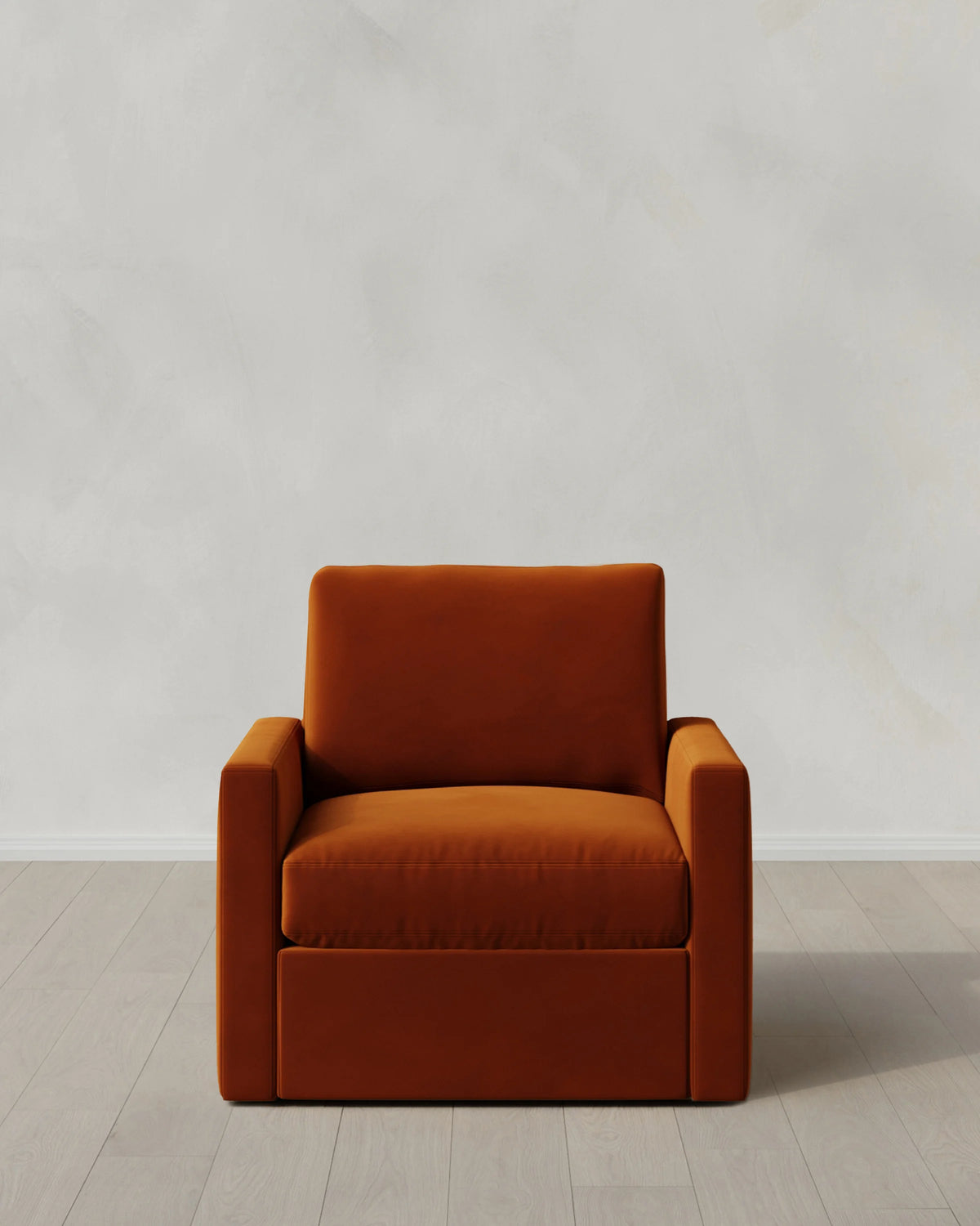 Brennan Swivel Chair in Performance Velvet - 32" / Rust Main image