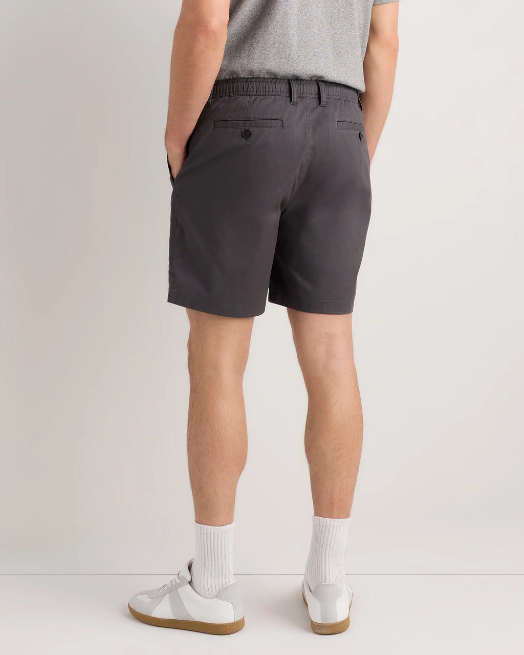 Organic Stretch Cotton Pull On Chino Shorts - 7" - XS / Sand Dune