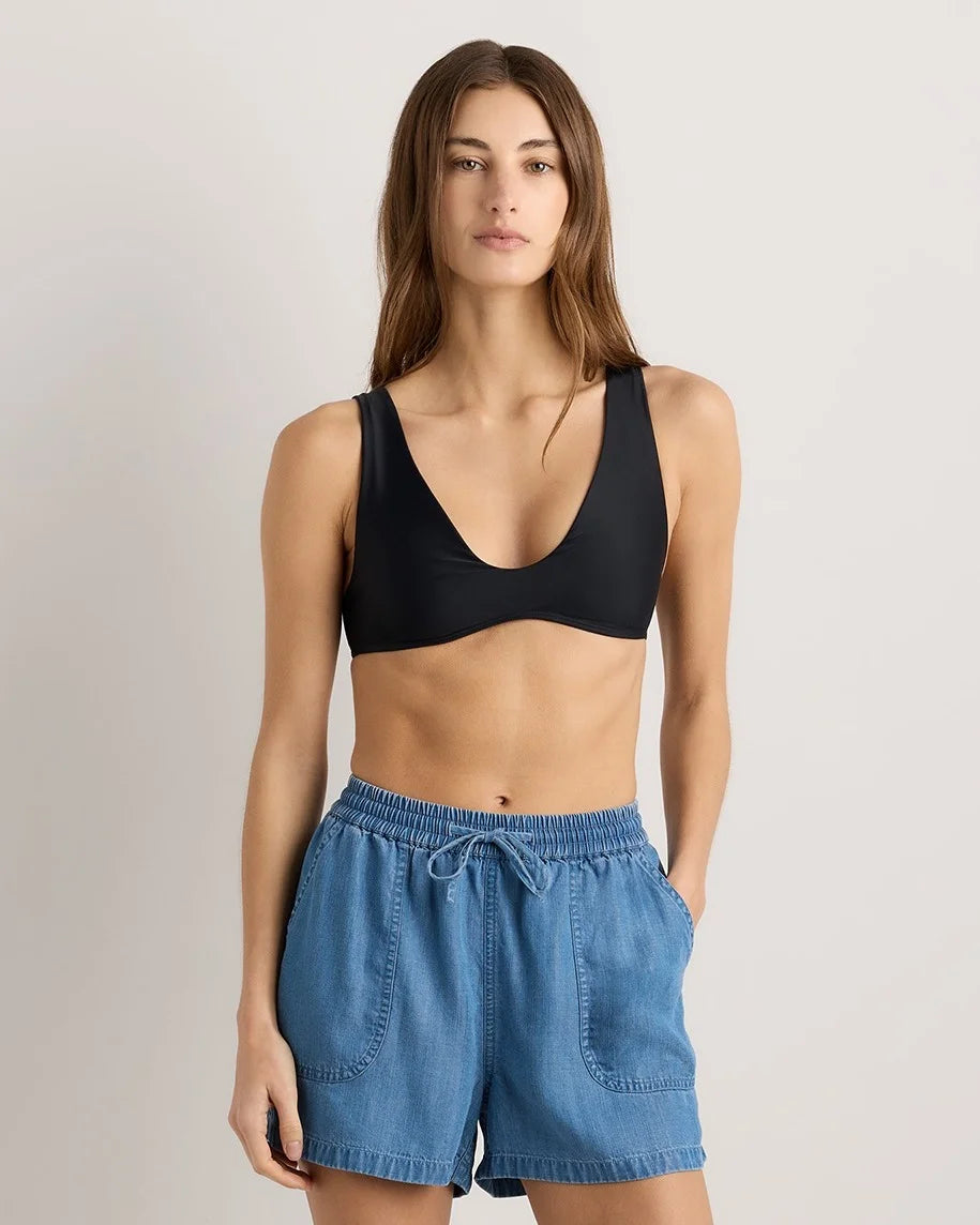 Italian Plunge Bikini Top - XS / Black Main image